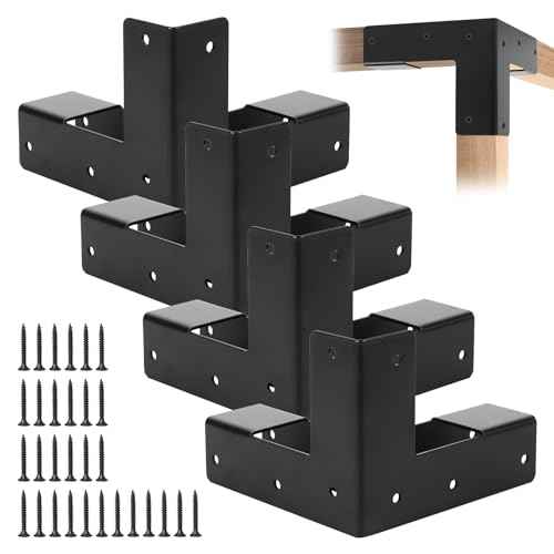 Work Bench Brackets, 8 Pieces 2 x 4" Steel Corner Brackets Right Angle Corner Support Bracket for DIY Shelving Work Table Furniture Repairs (Actual 1.5"x3.5")