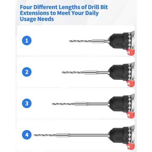 8 PCS Drill Bit Extension, 1/4" Hex Shank Magnetic Drill Extension Bit Holders, S2 Steel Impact Drill Bit Extender (2 Inch,3 Inch, 4 Inch, 6 Inch) for DIY, Automotive; Repair Work