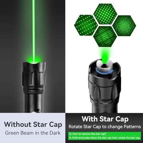 [2 Packs] Professional Rechargeable Green Laser Pointer High Power Green Beam Laser Light Long Distance Range for TV/LED/LCD Screens Tactical Flashlights Presentation Office/Outdoors [004](2)