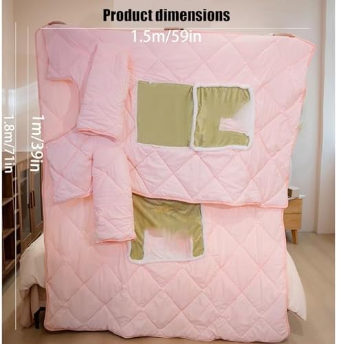 Lazy Sleeve Quilt - Winter Thick And Warm Wearable Blanket, Multi Functional Detachable Single Tv Sleepwear, Warm Full Body Tv Wrapping Blankets, Suitable For (Size:100 * 150 cm/39 * 59 in,Color:grey)