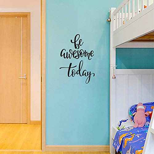 Be Awesome Today Wall Decal English Lettering Saying Words Vinyl Stickers, Removable Prints Art DIY Quotes Sticker Mural for Bedroom Living Room Office Home Window Door Decoration