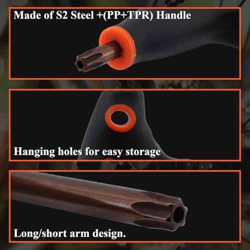 Antrader T40 Torx Screwdriver,Anti Tamper Proof Torx Key,S2 Steel T-Handle Dual End Wrench-1Pcs
