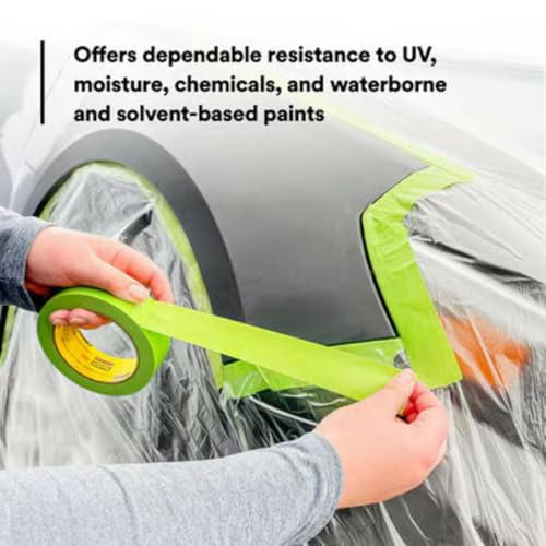 3M Scotch Performance Green Masking Tape 233+, 0.75 Inch x 60 Yards, High-Temperature Automotive Painting Tape, Superior Adhesion and Clean Removal