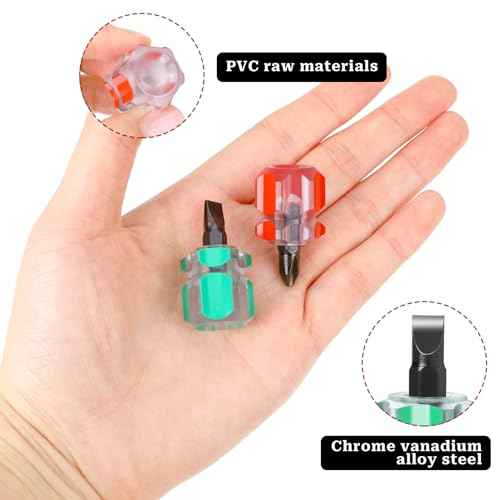 4 Pieces Sewing Machine Screwdriver Sewing Machine Tools Small Stubby Screwdriver with Flat Head and Cross Head for DIY Repairing Sewing Projects