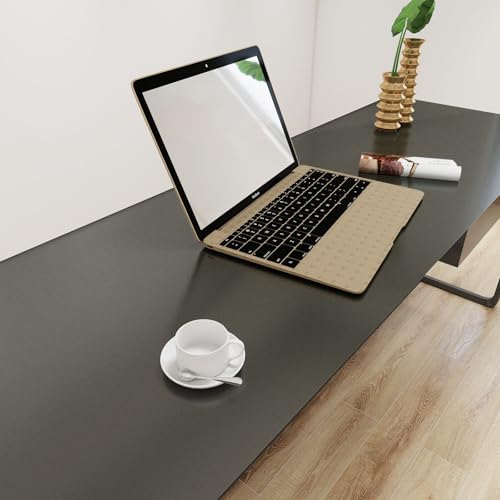 Yun-aeon Thick Metallic Dark Gray Peel and Stick Wallpaper 15.7"x 118.1" Matte Fridge Contact Paper for Countertops Vinyl Self Adhesive Removable Modern Wall Paper for Kitchen