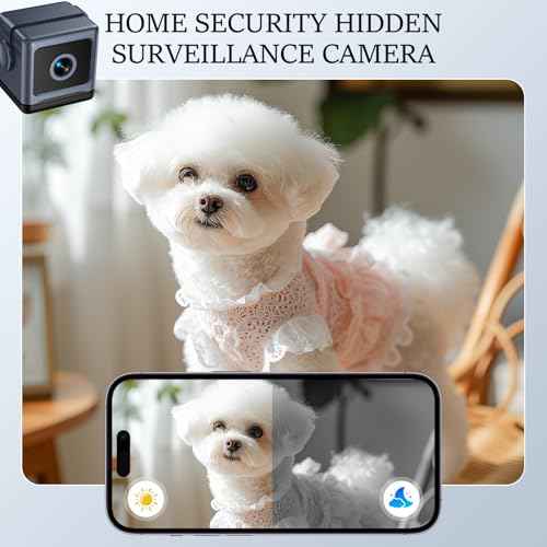 HD Mini Home Security Camera with Night Vision 4K Mini Nanny Camera with App Control for Home Office Security and Baby and Pet Monitoring (Video Only) (Black)