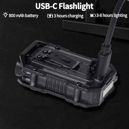 KunHe 10 Pack Bulk Gifts for Men Dad Clip-on Mini EDC Keychain Flashlight High Lumen USB-C Rechargeable with COB Side Light 8 Modes Suitable for Night Work Camping Hiking Dog Walking