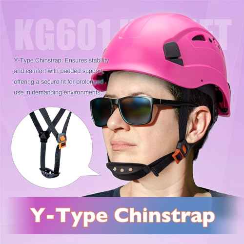 Vented Hard Safety Helmet, ABS Work Helmet with Adjustable 6-Point Suspension, ANSI Z89.1 Compliant with Construction, Climbing, and Industrial Use