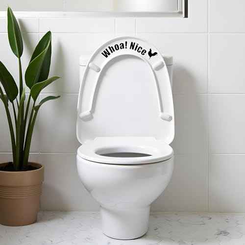 Funny Cock Toilet Stickers, Whoa Nice Toilet Sticker Decal, Waterproof Vinyl Wall Art Sign Decor, Removable Self-Adhesive Toilets Seat Quote Murals for Restroom Door Seat Decoration, Accessories