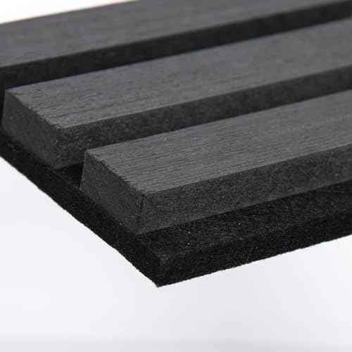 Smartstandard Sample Acoustic Wood Wall Panels, Soundproof Wall Panel, 3D Fluted Wood Slat Paneling for Wall and Ceilings, Classic Dark Gray, Sample Pack