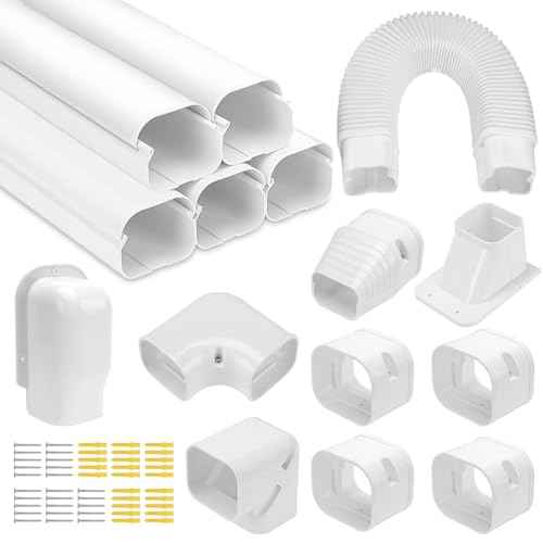 Cenipar 3" W 18.5Ft Mini Split Line Set Cover Line Set Cover Kit for Air Conditioner Mini Split Air Conditioner Heat Pump Durable Protection for Mini Split AC and Systems, Easy Installation