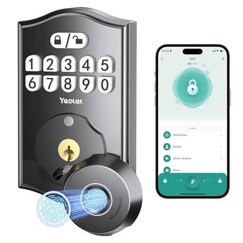 Fingerprint Door Lock, Keyless Entry Door Lock with App Control, Electronic Keypad Deadbolt for Front Door, Anti-Peeking Password, Auto-Lock Smart Door Locks, Easy Install