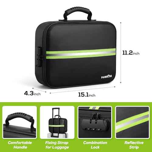 Fireproof Document Bag with Lock, Upgraded Fireproof, Heat Insulated & Waterproof Box for Document,Portable Storage for Home and Travel, Suitable for Document and Laptop