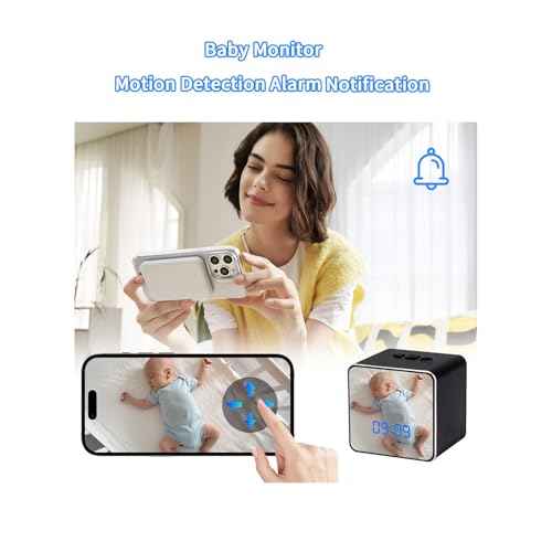 4K Small Security Camera for Home, Pets Cat Dog Camera, Indoor Cameras with Bluetooth Speaker, Nanny Camera Clock with Night Vision and Motion Detection
