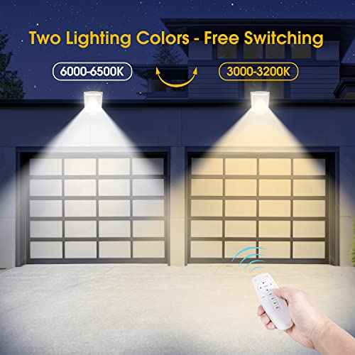 Solar Street Lights Outdoor, Cool White/Warm White Solar Street Light Dusk to Dawn/Motion Sensor, 1300LM IP65 Waterproof with Remote, Dimmable Area Security Light for Yard Path Driveway