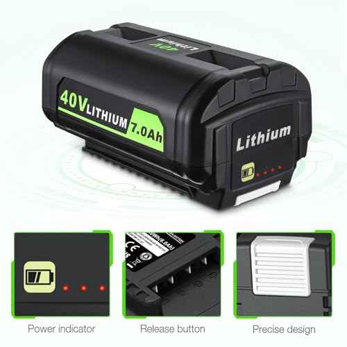 40V 7.0Ah Lithium-ion Cell Replacement Compatible with Ryobi 40v Battery and Charger Combo Leaf Blower Cordless Compatibel with 40 Charger-1