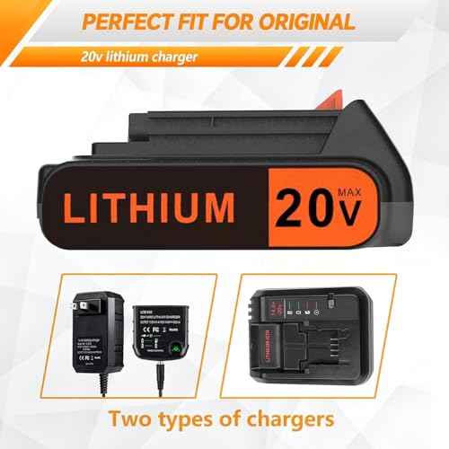 20 Volt MAX 2.0AH Battery Replacement for Black and Decker 20V Lithium-Ion Battery£¬Compatible with All Power 20V Black and Decker Power+ Tools