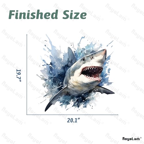 20.1'' x 19.7'' Shark Wall Stickers for Nursery Sea Animals Wall Stickers for Kid Boy Baby Room Stickers Peel and Stick Wall Art Home Decor Living Room Bedroom Bathroom