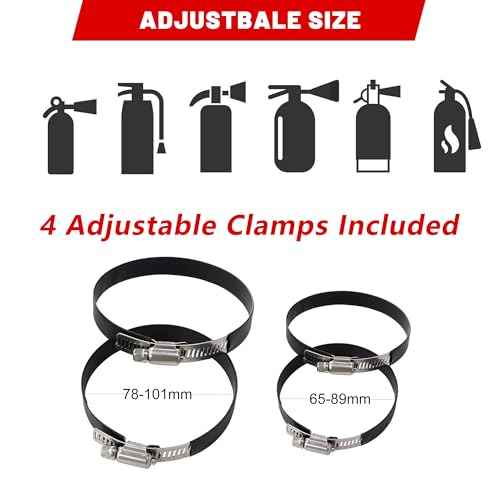 UTV Fire Extinguisher Mount Kit - Aluminum Adjustable Quick Release Roll Bar Car Fire Extinguisher Bracket Holder for 1.75-2in Roll Bar ATV UTV Polaris RZR SXS Ranger Camper Jeep Can-Am Durable