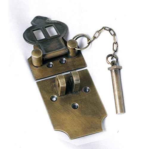 4 Inch Large Antique Style Trunk Hasp with Chain Pin by Nesha