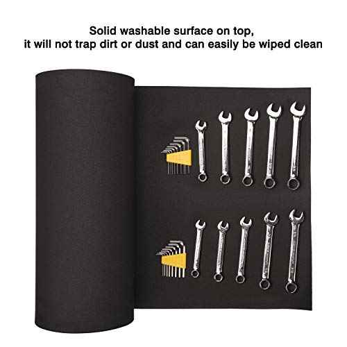 CASOMAN Professional Tool Box Liner, Drawer Liner, Shelf Liner, 18 inch(Wide) x 24 feet (Long), Non-Slip, Black