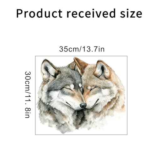 Lifelike Wolf Wall Decal Wild Animal Wall Sticker Wolf Head Wall Decals Waterproof Adhesive Stickers for Living Room, Bedroom