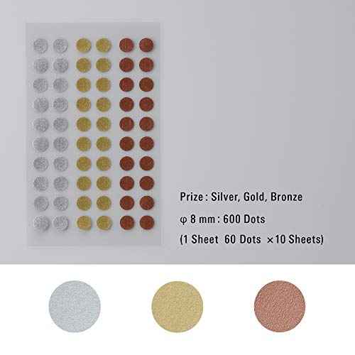 STALOGY S2235 Masking Stickers, Round, 0.3 inches (8 mm), Shuffle Rise