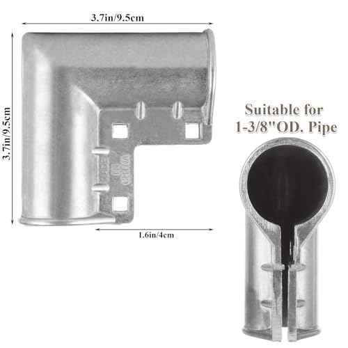 Acrux7 8 Pack Aluminum Chain Link Fence Gate Corners for 1-3/8" x 1-3/8" Outdoor Diameter Pipe, Chain Link Fence Parts Gate Elbow, Pressed Gate Corner, Bolts and Nuts Included