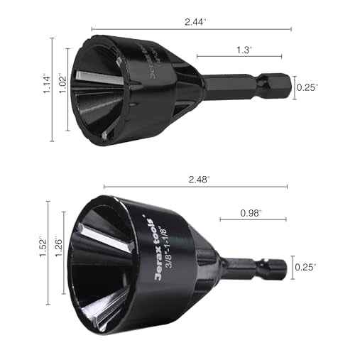 Tungsten Carbide Inner and Outer Deburring External Chamfer Tool Set for Removing Burr, Quick Release Hex Shank Deburring Tool for Metal Rod, Tube, Copper/PVC Pipe