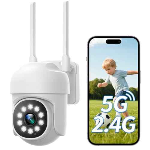 CAMCAMP Wireless Cameras for Home Security, 2K 360¡Æ View Pan/Tilt Outdoor WiFi Camera 5G & 2.4G, Auto Human Tracking, Smart 3 Night Visions, 2 Way Talk, Easy Install, Indoor, IP66, Support SD Storage