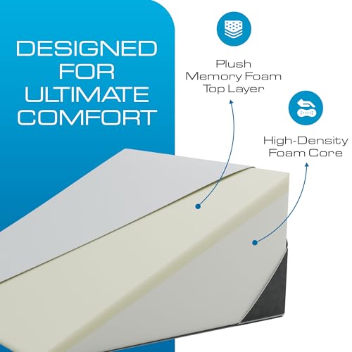 Kolbs Extra Wide Bed Wedge Pillow for Sleep Apnea, Acid Reflux, and Back Pain Relief, with Chic Jacquard Cover - Headboard GERD Pillow Wedges for Sleeping (Extra Wide 12" Height)