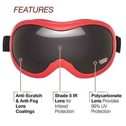 Lincoln Electric Cutting & Grinding Goggles | Shade 5 | Anti Fog | Anti Scratch| K3118-1