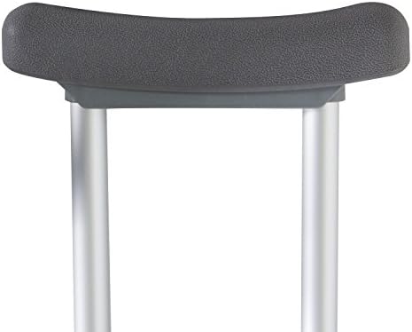 PCP Aluminum Crutches, Push Button Adjustable Height, Lightweight, 1 Pair, Adult Regular Size (5'2" to 5'10"), Chrome