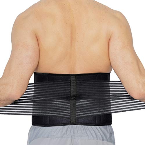 NeoTech Care Neoprene Back Brace for Optimal Support and Pain Relief - Adjustable Compression Belt for Lumbar Stability - Comfortable and Breathable Lower Back Support (Black, Size S)