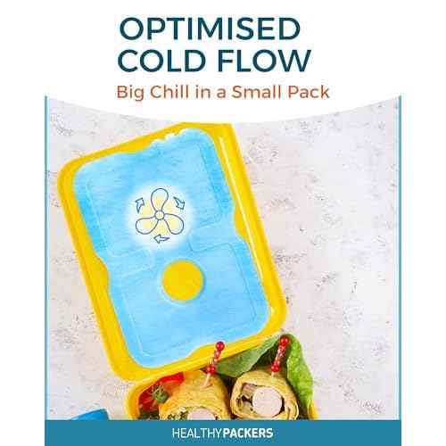 Healthy Packers Ice Packs for Lunch Boxes & Coolers - Freezer Packs - Original Cool Pack | Cooler Accessories for Beach, Camping & Fishing | Slim & Long-Lasting Reusable Ice Pack for Cooler