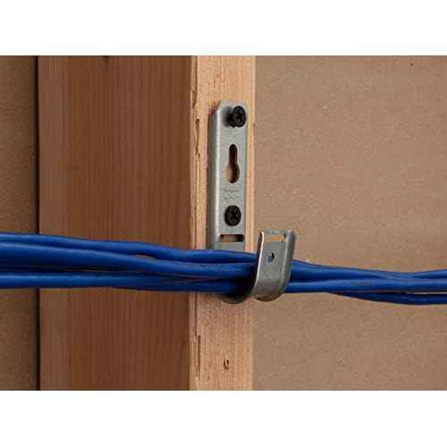 Networx 3/4" Wall Mount Galvanized Steel Cable Support J Hook - 25 Pack