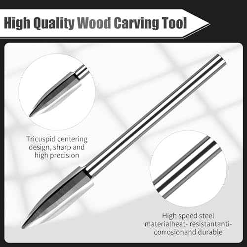 Wood Carving Tools for Rotary Tool, 5Pcs Engraving Drill Accessories Bit Wood Crafts Grinding Woodworking Tool with 1/8¡± Shank-DIY Wood Carving Tools Accessories