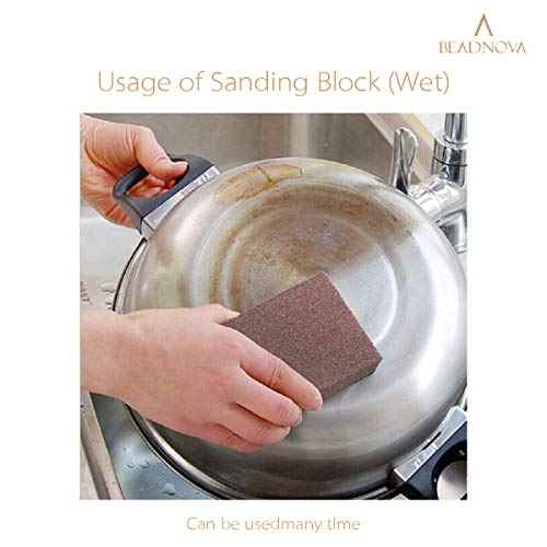 BEADNOVA Sanding Block Sandpaper Block Coarse/Medium/Fine/Superfine Assorted Dry Wet Sanding Sponge (Pack of 8, 4 Grit)