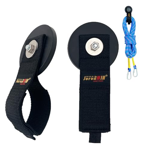 Heavy Duty Magnetic Hook, Magnetic Tool Holder, Magnetic Garage Hooks, Extension Cord Strap for Cable, Rope, Wire Storage in Garage,Workshop,RV,Pick-up(Dia.3.46" Magnet * 2Pcs)