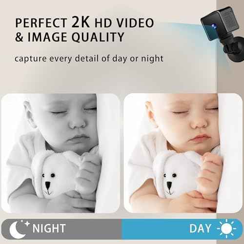 Home Security 4K Camera Mini Wireless Smart Indoor Camera Small WiFi Outdoor Portable Cameras Tiny House Nanny Cam Battery Life Powered Body Cameras 150 Wide Angle with Night Vision Motion Detection