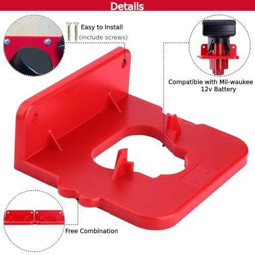 10 Packs Battery Holder Compatible with Mil-Waukee 12v Battery, Wall Mount Holder with 20 Screws for 12v Battery 1.5Ah 2.0Ah 2.5Ah 3.5Ah 4.0Ah 5.0Ah 6.0Ah 6.5Ah