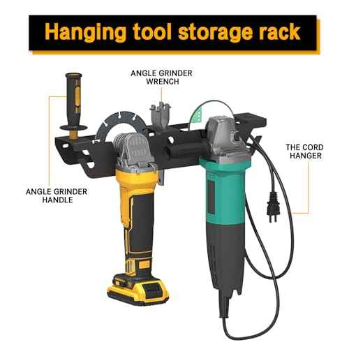 Heavy-Duty Tool Storage Rack for Wall Mount - Multi-Tool Organizer for Drills, Grinders, and Power Tools - Ideal for Garages, Workshops, and DIY Home Projects (2-Pack)