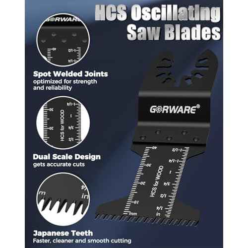 GORWARE Multitool Blades, 60PCS Japanese Tooth Blades for Wood Plastic, Universal Oscillating Tool Blades Fit Milwauke, Worx, Rockwell, Rigid