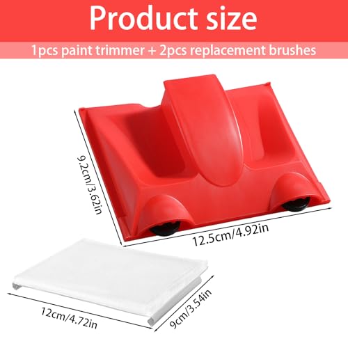 Paint Edger Trimmer with 2 Pcs Replacement Pads Edge Painting Tool for Walls Corners Ceilings, Paint Pad Applicator for Trim Painting Supplies