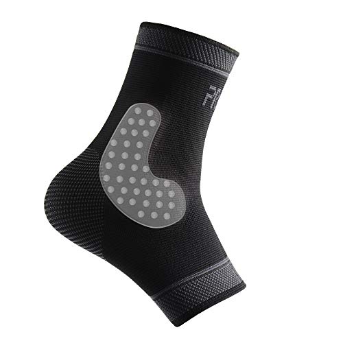 Adjustable Foot Socks, Ankle Brace Compression Support Sleeve with Silicone Gel, Arch Support - Boosts Recovery from Joint Pain, Sprain, Plantar Fasciitis (Black-Large)