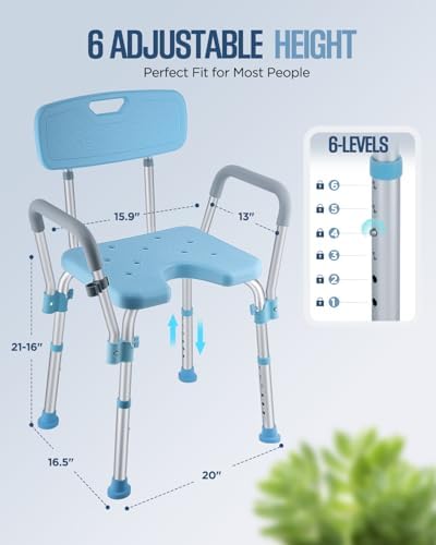 Shower Chair for Inside Shower, U-Shape Shower Bench for Elderly and Disabled Heavy Duty Shower Seat