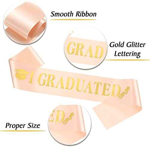 Chuangdi 2024 Graduation Satin Sash Crown Tiara Kit 2024 Graduated Party Decorations Rhinestone Tiara