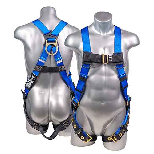 Palmer Safety Construction Harness 5 Point Adjustment, Back D-Ring, Grommet Legs, Multiple Styles I OSHA ANSI Compliant