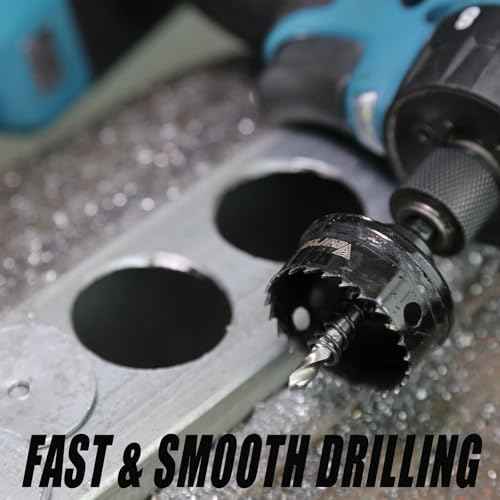 Bi-Metal Hole Saw Kit 3PCS, 7/8'' to1-3/8'' M42 Bimetal Hole Saw Set, Thin Wall Cobalt Drill Hole Cutter with Arbors for Wood, Sheet Metal, Copper, Plaster, PVC, Steel Plate, Drywall, Black
