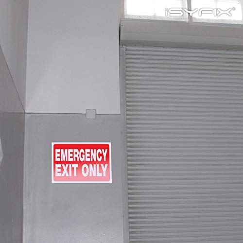 Emergency Exit Only Signs Stickers, 2 Pack 10x7 Inch ? Premium Self-Adhesive Vinyl Decal, Laminated for Ultimate UV, Weather, Scratch, Water & Fade Resistance, Indoor & Outdoor